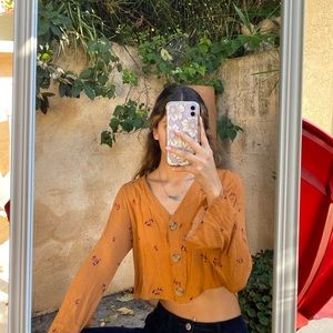 Cropped Button Up Long Sleeve